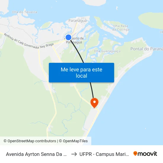 Avenida Ayrton Senna Da Silva to UFPR - Campus Marissol map