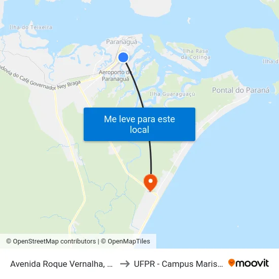 Avenida Roque Vernalha, 263 to UFPR - Campus Marissol map