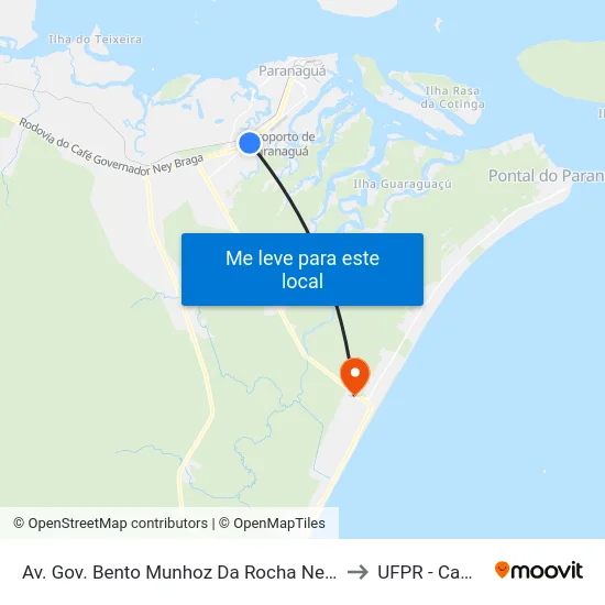 Av. Gov. Bento Munhoz Da Rocha Neto 3133 - Paróquia São João Batista to UFPR - Campus Marissol map