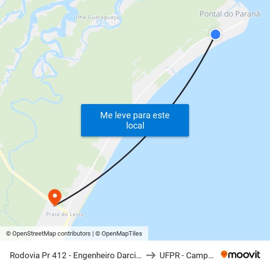 Rodovia Pr 412 - Engenheiro Darci Gomes De Morais, 792 to UFPR - Campus Marissol map