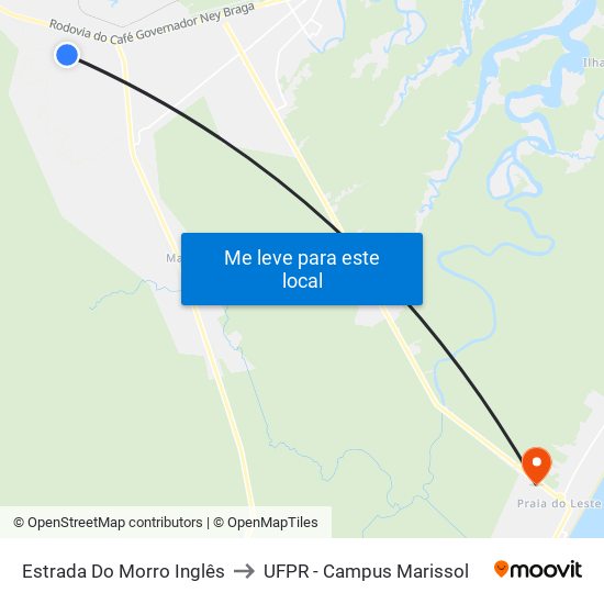 Estrada Do Morro Inglês to UFPR - Campus Marissol map