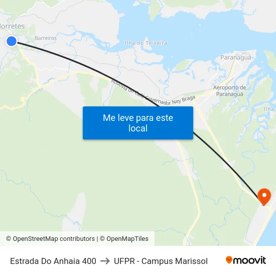 Estrada Do Anhaia 400 to UFPR - Campus Marissol map