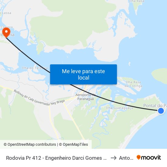 Rodovia Pr 412 - Engenheiro Darci Gomes De Morais, 17598 to Antonina map