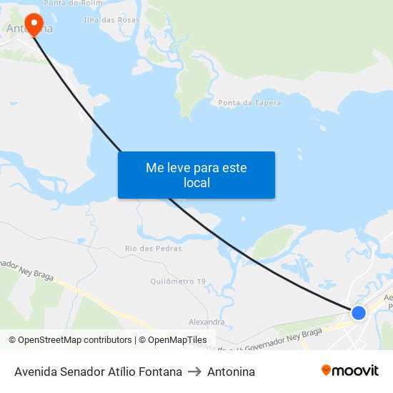 Avenida Senador Atílio Fontana to Antonina map