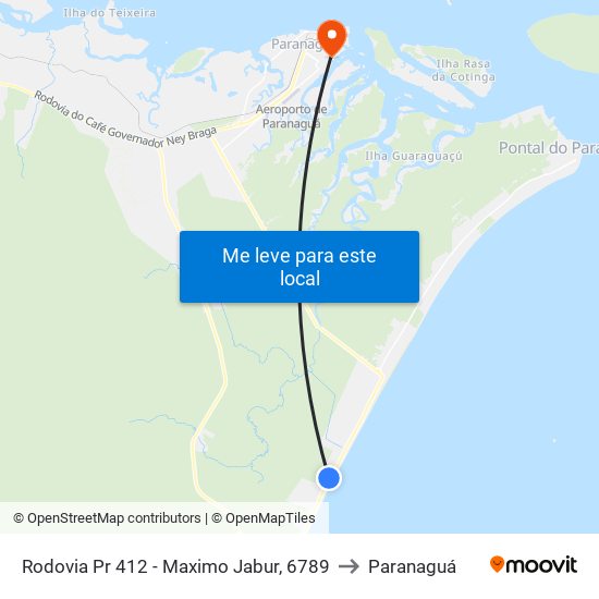 Rodovia Pr 412 - Maximo Jabur, 6789 to Paranaguá map