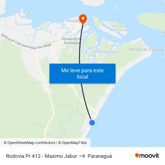 Rodovia Pr 412 - Maximo Jabur to Paranaguá map