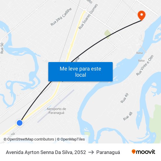 Avenida Ayrton Senna Da Silva, 2052 to Paranaguá map