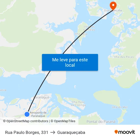 Rua Paulo Borges, 331 to Guaraqueçaba map