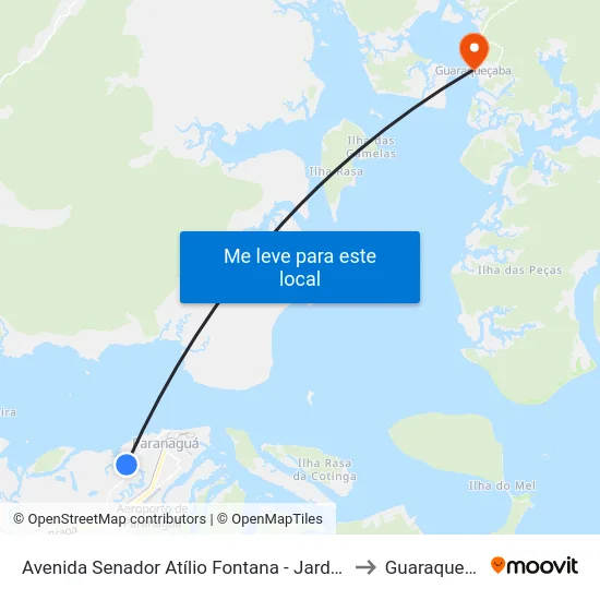 Avenida Senador Atílio Fontana - Jardim Figueira to Guaraqueçaba map
