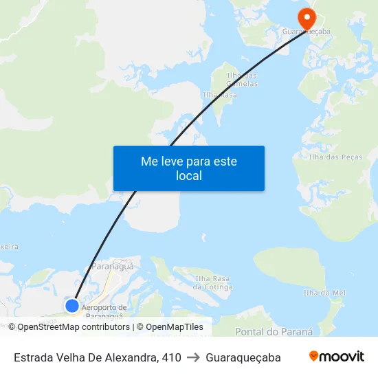 Estrada Velha De Alexandra, 410 to Guaraqueçaba map
