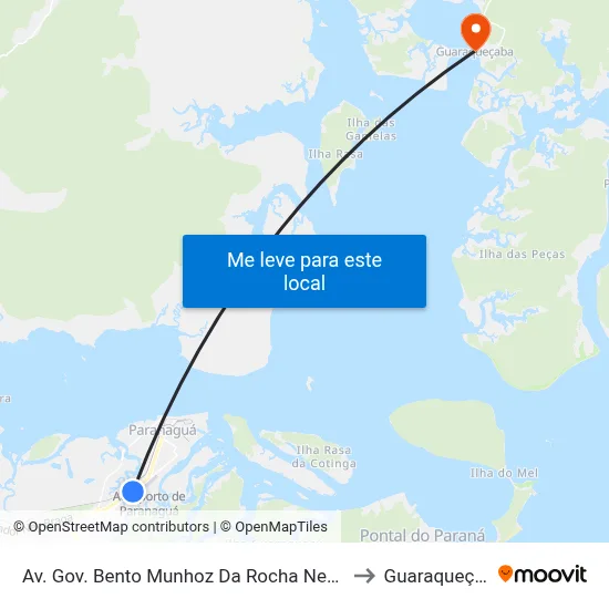 Av. Gov. Bento Munhoz Da Rocha Neto, 2240 to Guaraqueçaba map