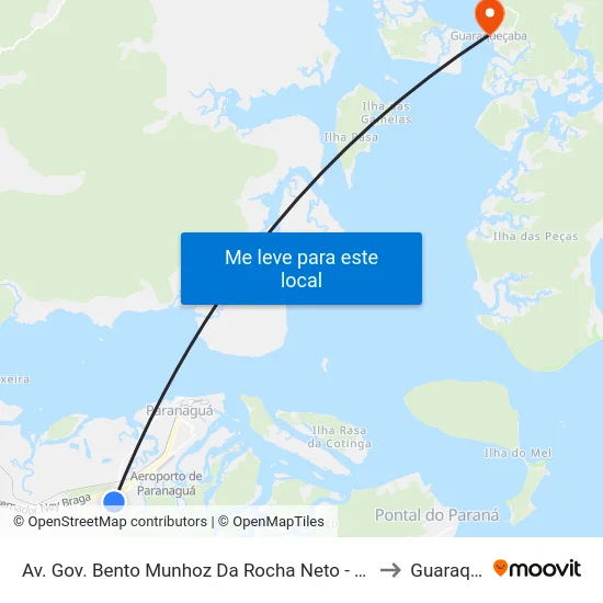 Av. Gov. Bento Munhoz Da Rocha Neto - Subprefeitura Waldir Salmon to Guaraqueçaba map