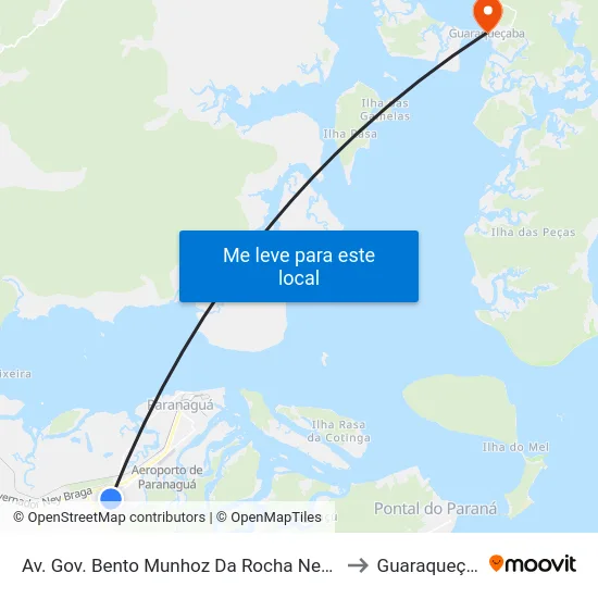 Av. Gov. Bento Munhoz Da Rocha Neto, 5610 to Guaraqueçaba map