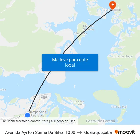 Avenida Ayrton Senna Da Silva, 1000 to Guaraqueçaba map