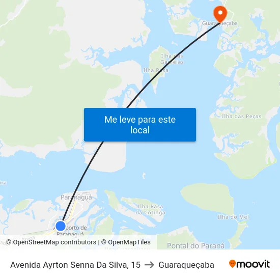 Avenida Ayrton Senna Da Silva, 15 to Guaraqueçaba map