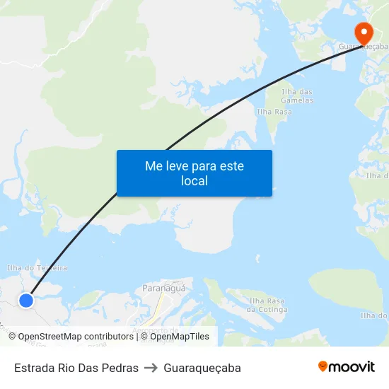 Estrada Rio Das Pedras to Guaraqueçaba map