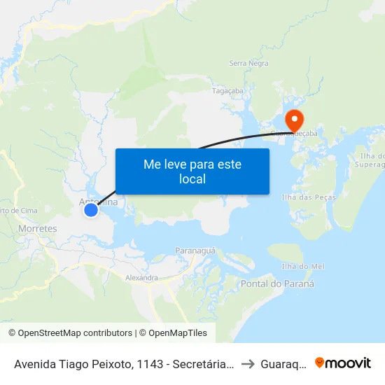 Avenida Tiago Peixoto, 1143 - Secretária De Planejamento E Obras to Guaraqueçaba map
