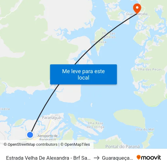 Estrada Velha De Alexandra - Brf Sadia to Guaraqueçaba map