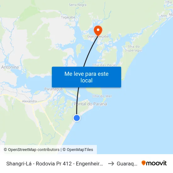 Shangri-Lá - Rodovia Pr 412 - Engenheiro Darci Gomes De Morais to Guaraqueçaba map