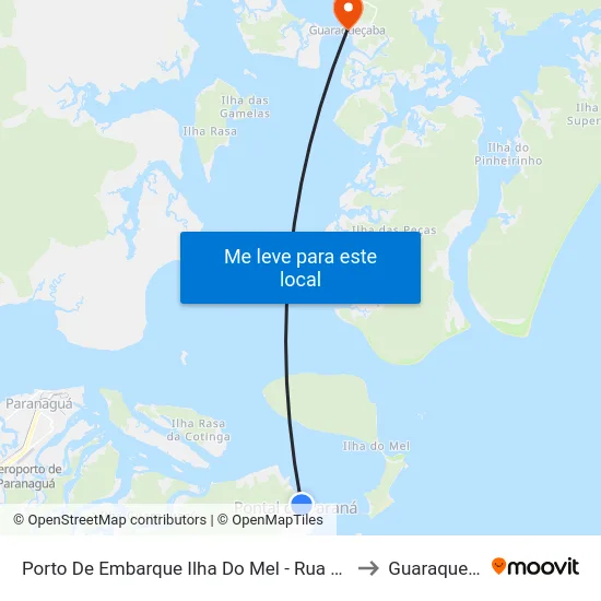 Porto De Embarque Ilha Do Mel - Rua Embaúba, 17 to Guaraqueçaba map