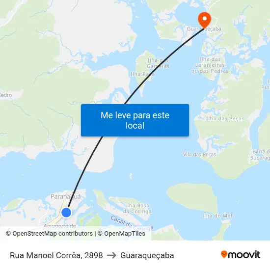 Rua Manoel Corrêa, 2898 to Guaraqueçaba map