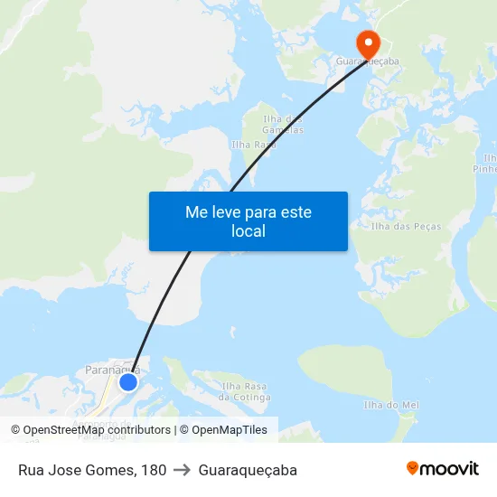 Rua Jose Gomes, 180 to Guaraqueçaba map