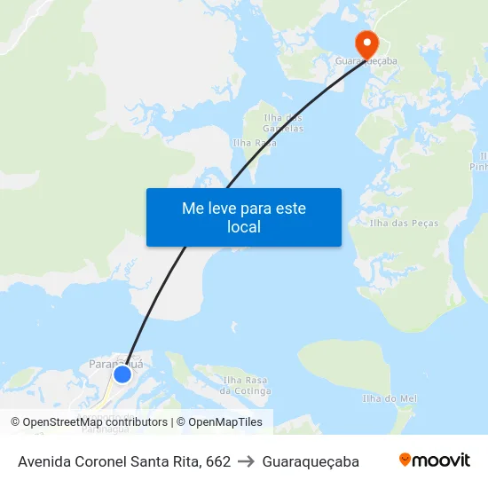 Avenida Coronel Santa Rita, 662 to Guaraqueçaba map