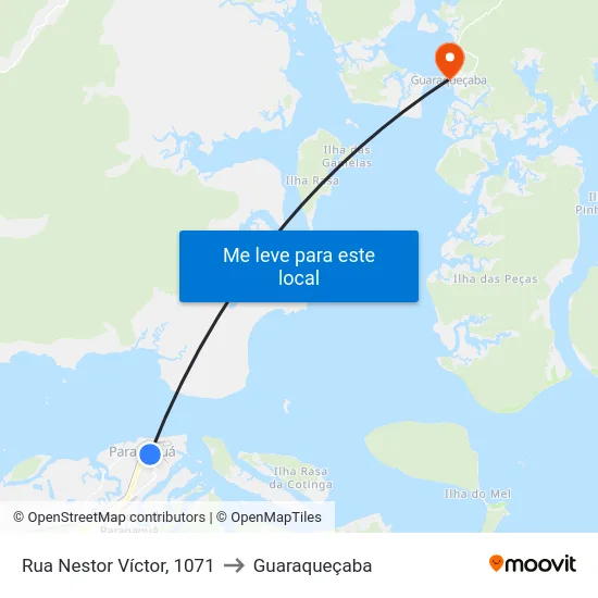 Rua Nestor Víctor, 1071 to Guaraqueçaba map