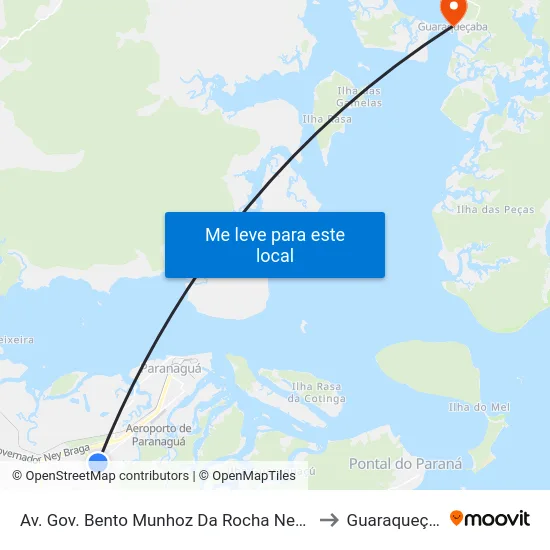 Av. Gov. Bento Munhoz Da Rocha Neto, 6419 to Guaraqueçaba map