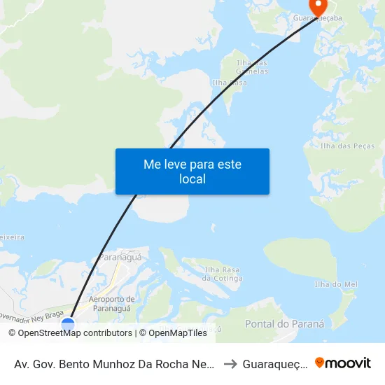 Av. Gov. Bento Munhoz Da Rocha Neto, 6605 to Guaraqueçaba map