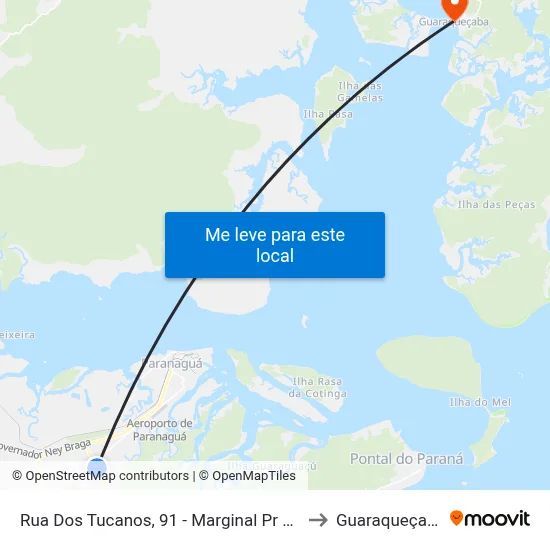 Rua Dos Tucanos, 91 - Marginal Pr 407 to Guaraqueçaba map