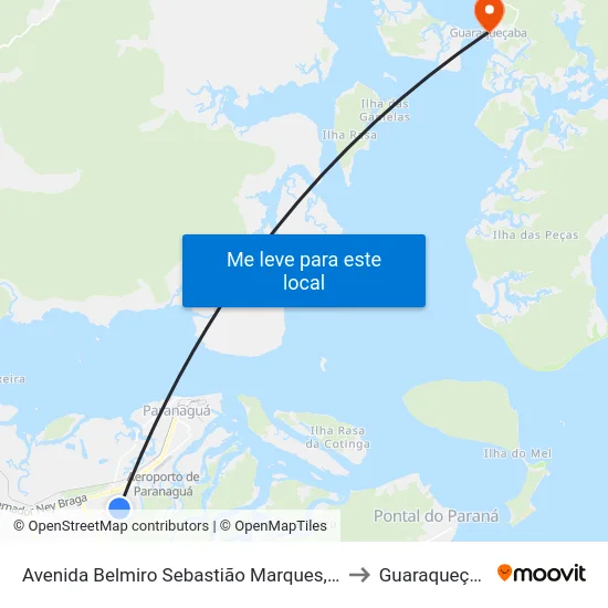 Avenida Belmiro Sebastião Marques, 1708 to Guaraqueçaba map
