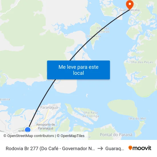 Rodovia Br 277 (Do Café - Governador Ney Braga) Martini Meat to Guaraqueçaba map