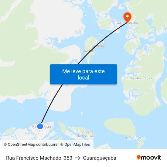 Rua Francisco Machado, 353 to Guaraqueçaba map