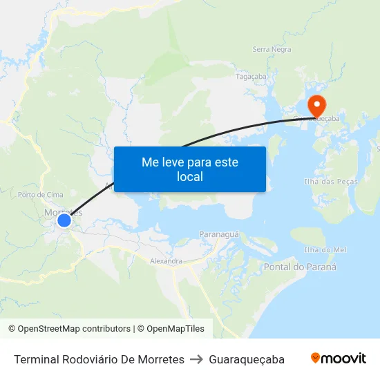 Terminal Rodoviário De Morretes to Guaraqueçaba map