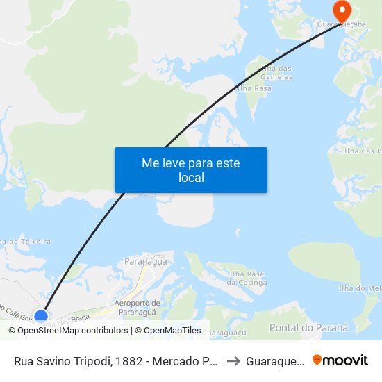 Rua Savino Tripodi, 1882 - Mercado Pague Menos to Guaraqueçaba map