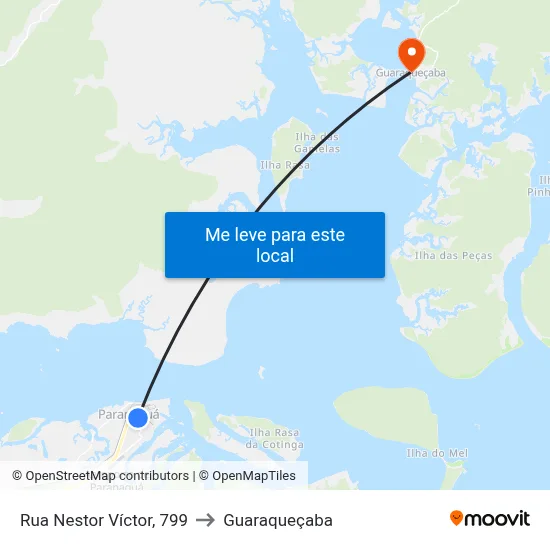 Rua Nestor Víctor, 799 to Guaraqueçaba map