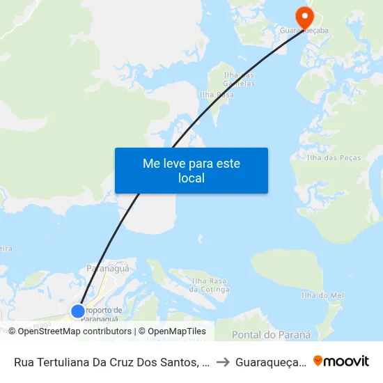 Rua Tertuliana Da Cruz Dos Santos, 205 to Guaraqueçaba map