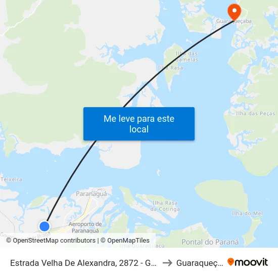 Estrada Velha De Alexandra, 2872 - Granelmar to Guaraqueçaba map