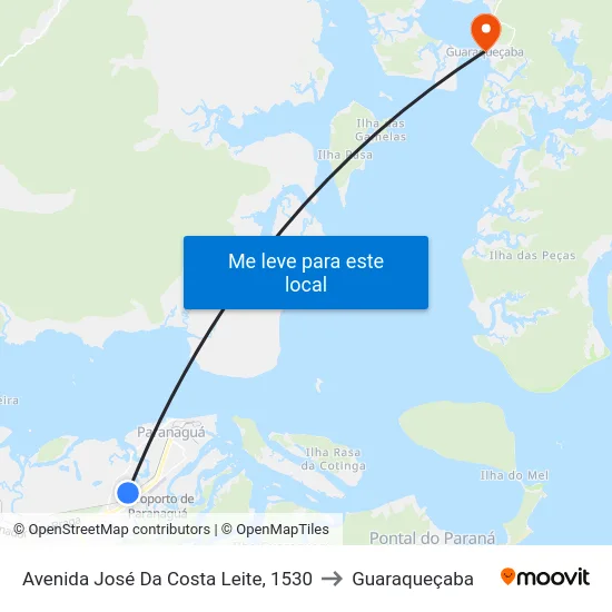 Avenida José Da Costa Leite, 1530 to Guaraqueçaba map