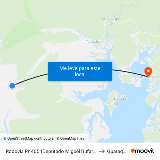 Rodovia Pr 405 (Deputado Miguel Bufara) - Entrada P/ Cedros to Guaraqueçaba map