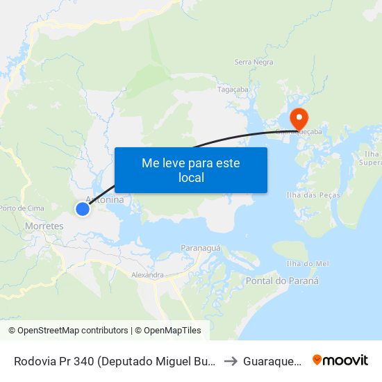 Rodovia Pr 340 (Deputado Miguel Bufara), 460 to Guaraqueçaba map