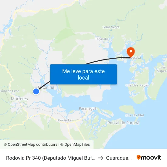 Rodovia Pr 340 (Deputado Miguel Bufara), 460 to Guaraqueçaba map