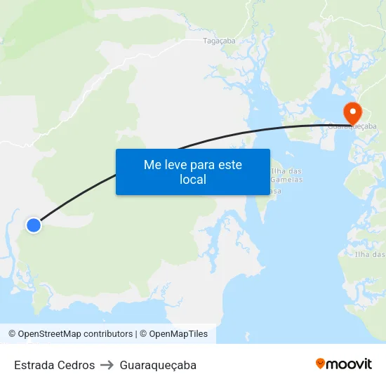 Estrada Cedros to Guaraqueçaba map