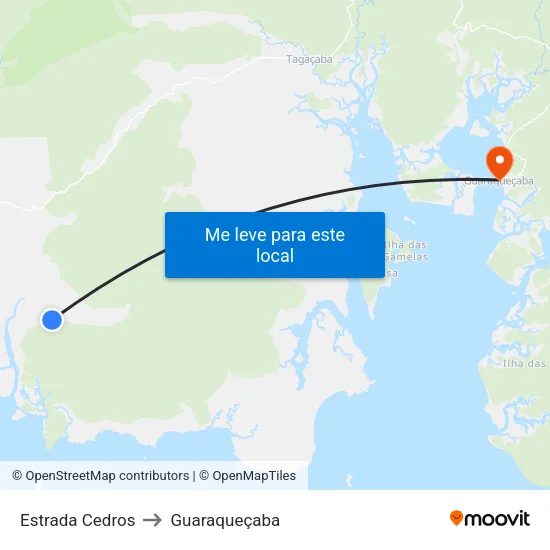 Estrada Cedros to Guaraqueçaba map