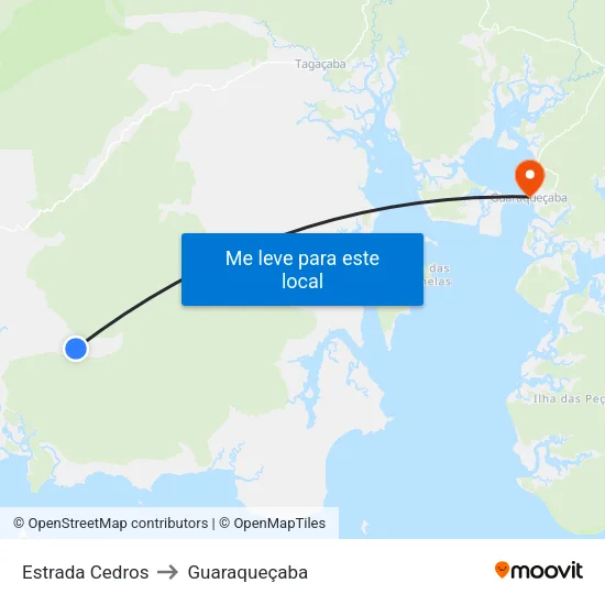 Estrada Cedros to Guaraqueçaba map
