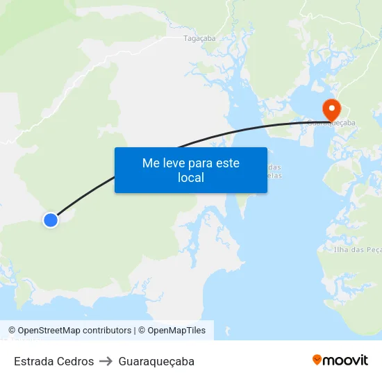 Estrada Cedros to Guaraqueçaba map
