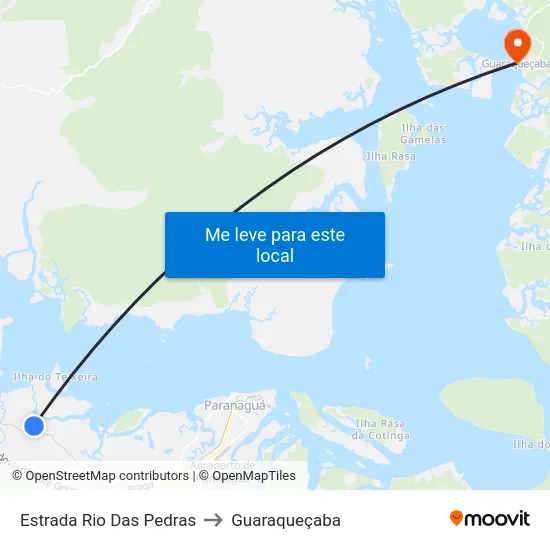 Estrada Rio Das Pedras to Guaraqueçaba map