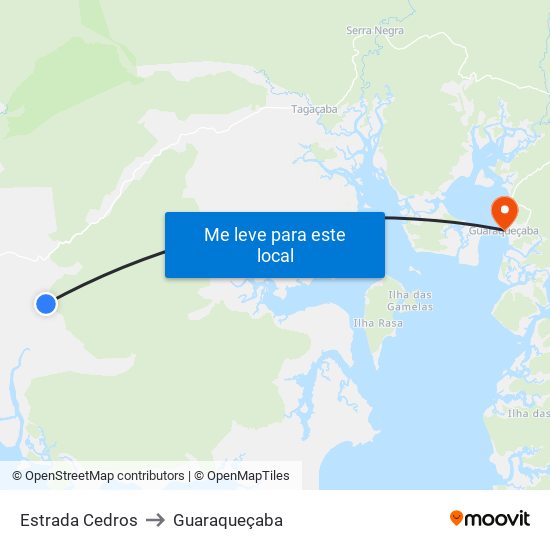 Estrada Cedros to Guaraqueçaba map