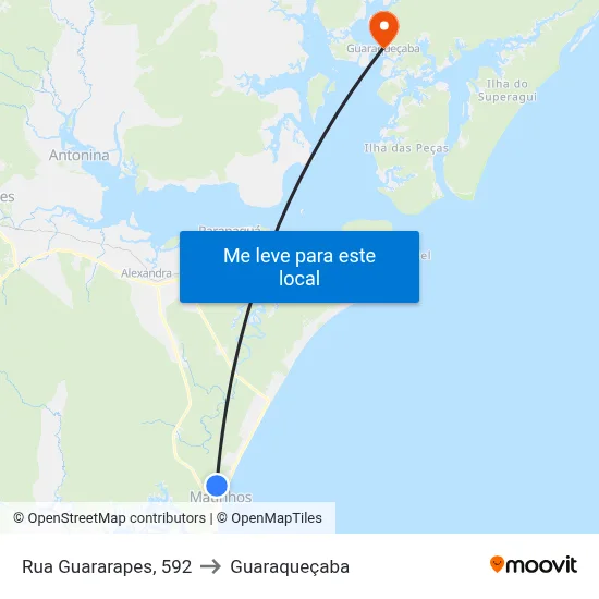 Rua Guararapes, 592 to Guaraqueçaba map